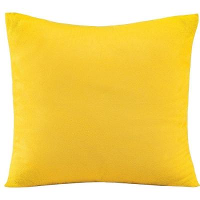 Capa De Almofada Decorativa Zion Suede 1 Peça 45cm X 45cm 100% Poliéster - Açafrão