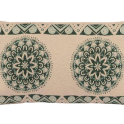Almofada Decorativa Turin Retangular Com Refil 58% Algodão / 42% Poliéster - Mandala Verde