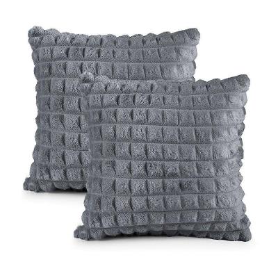 Kit 02 Capas De Almofadas Willow 45cm X 45cm 100% Poliéster - Gris