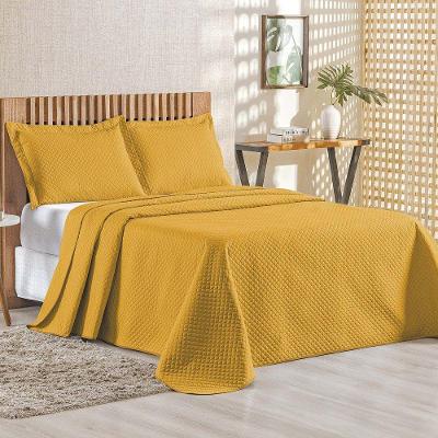 Kit Cobre Leito Bouti Mavie Geométrico Queen 3 Peças 100% Poliéster - Açafrão