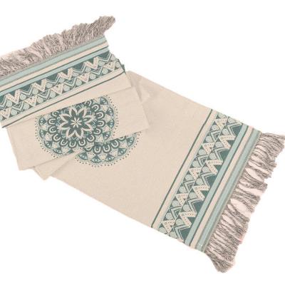 Peseira Decorativa Turin Com Franja 58% Algodão / 42% Poliéster - Mandala Verde