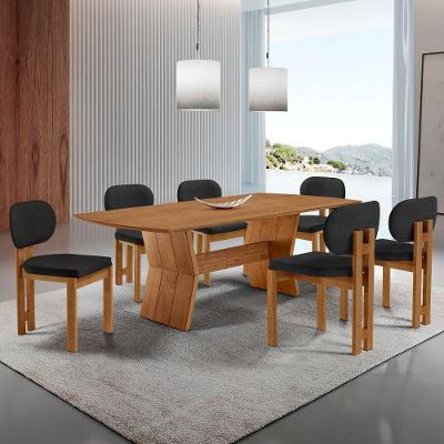 Mesa Portugal Tampo Laminado Barril 6 Cadeiras Nala Moderna