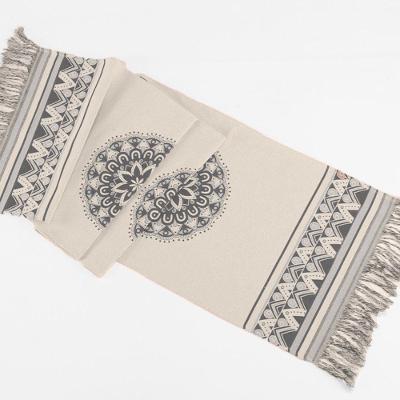 Peseira Decorativa Turin Com Franja 58% Algodão / 42% Poliéster - Mandala Marinho