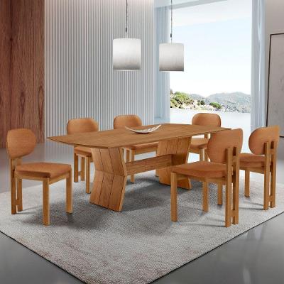 Mesa Portugal Tampo Laminado Barril 6 Cadeiras Nala Mobília