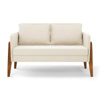 Kit 1 Sofá Namoradeira E 1 Poltrona Lana Veludo Base De Madeira - D'rossi Cor Bege - 7