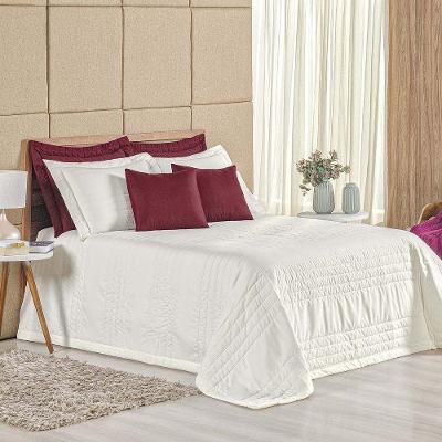 Cobre Leito Eden King 3 Peças Hipercal 180 Fios 100% Poliéster - Marfim