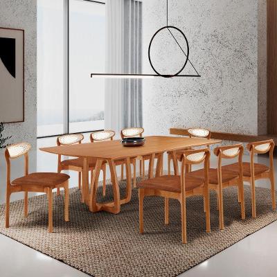 Sala De Jantar Mesa Flora 240cm Tampo Laminado 8 Cadeiras
