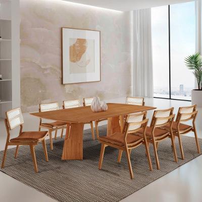 Sala De Jantar Mesa Florida Tampo Laminado 8 Cadeiras