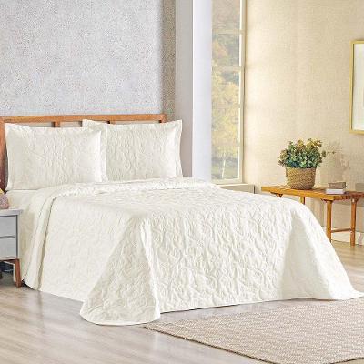 Kit Cobre Leito Bouti Mavie Floral Queen 3 Peças 100% Poliéster - Marfim