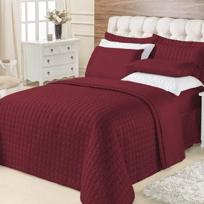 Kit Cobre Leito Top Line Casal King 3 Peças 100% Poliéster - Vinho