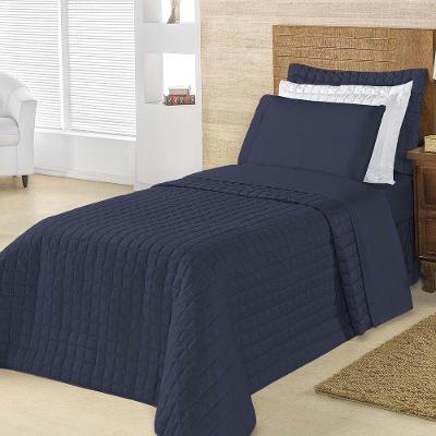 Cobre Leito Top Line Solteiro Hipercal 180 Fios 2 Peças 100% Poliéster - Marinho