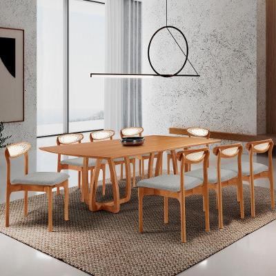 Sala De Jantar Mesa Flora 240cm Tampo Laminado 8Cadeiras