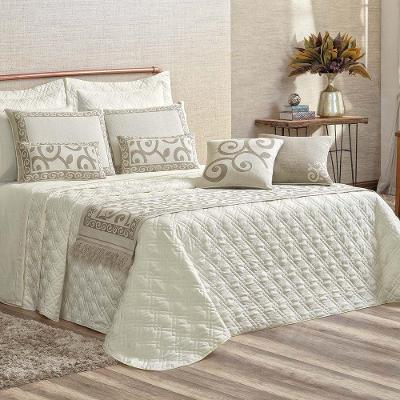 Kit Cobre Leito Turin Casal King 5 Peças 100% Poliéster - Marfim