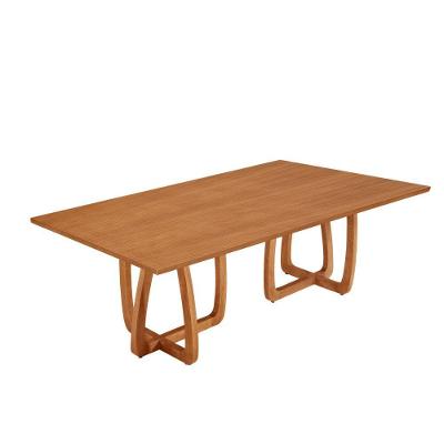 Mesa Para Sala De Jantar Flora Tampo Canto Moeda Laminado Cinamomo Imbuia