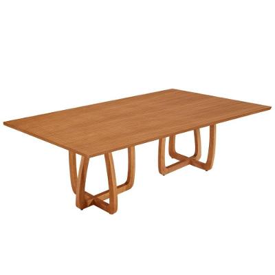 Mesa Para Sala De Jantar Flora Tampo Canto Moeda Laminado Cinamomo Imbuia