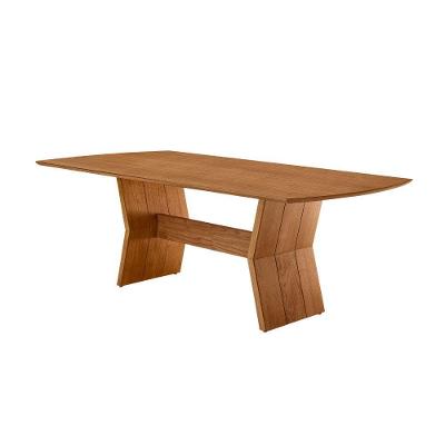 Mesa Para Sala De Jantar Portugal Tampo Barril Laminado Cinamomo Imbuia