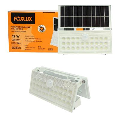 Kit 2 Refletor Led Foxlux Solar Com Sensor 12w 6500k
