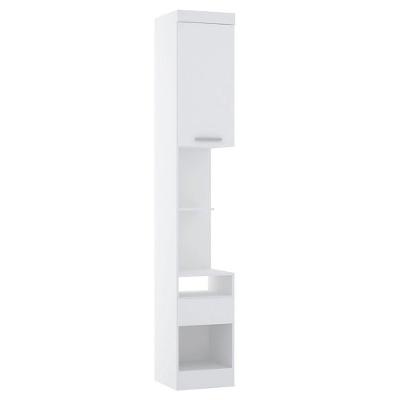 Mesa De Cabeceira 38cm 1 Porta E 1 Gaveta Alpes Luciane Móveis Branco Pf-branco Pf