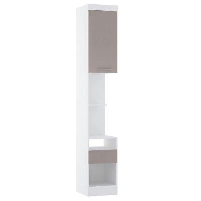 Mesa De Cabeceira 38cm 1 Porta E 1 Gaveta Alpes Luciane Móveis Branco Pf-cinammon Pf