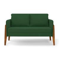 Kit 1 Sofá Namoradeira E 1 Poltrona Lana Veludo Verde Base De Madeira - D'rossi - 7