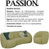 Jogo Sofa 240 Cm 3 Lug E Poltrona 1 Lug Passion Tce 1027 Linho Moll Tce 1027 - 6