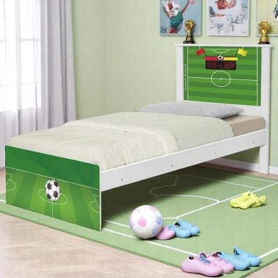 Cama Solteiro Adesivada Futebol Gramado Com Colchão