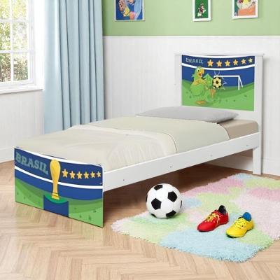 Cama Solteiro Adesivada Copa Do Mundo Brasil Com Colchão
