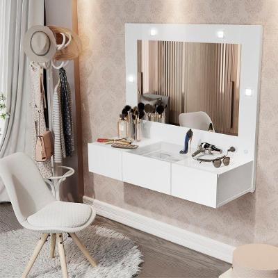 Penteadeira Camarim Suspensa Com Led Leeds Branco