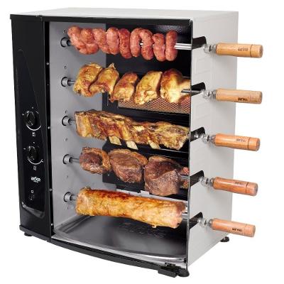 Assador a Gás Rotativo com 5 Espetos Gás GLP Bivolt Arke   