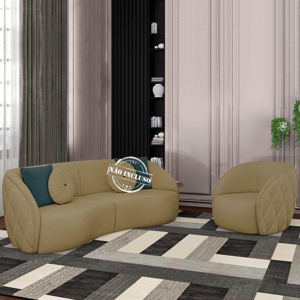 Jogo Sofa 240 Cm 3 Lug E Poltrona 1 Lug Passion Tce 1025 Linho Moll Tce 1025 - 7