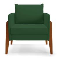 Kit 1 Sofá Namoradeira E 1 Poltrona Lana Veludo Base De Madeira - D'rossi Cor Verde - 6