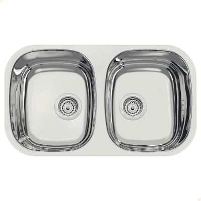 Cuba Dupla Tramontina Isis 2c 34 Bl Prime Em Aço Inox Alto Brilho 72x40 Cm Com Válvula 94030203