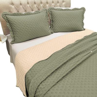 Cobre Leito Casal Vitoria Dupla Face 3pç 100% Poliéster - Pistach