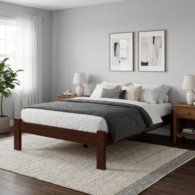 Cama Turca Casal Reforçada Em Madeira Maciça Castanho