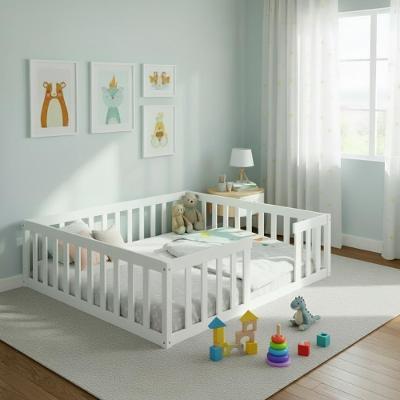 Cama Queen Montessoriana Branco Madeira Maciça Resistente