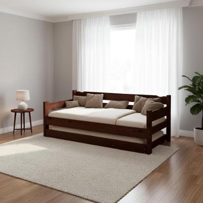 Cama Com Auxiliar Bicama De Madeira Maciça Com 2 Colchões