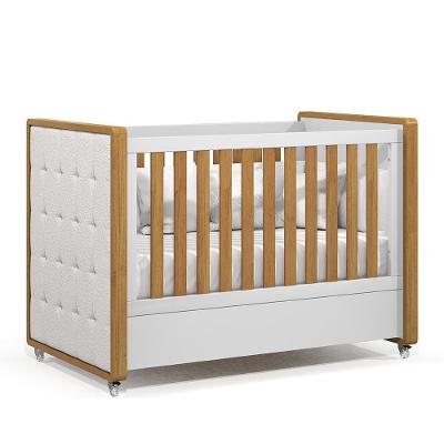 Berço Americano Tutto New Branco Soft-freijó Com Capitonê - Matic Móveis Branco Soft-freijó