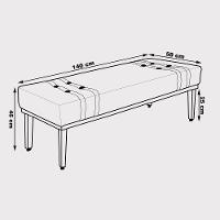 Recamier 140cm Kors Suede Pés De Madeira Cinza - 5