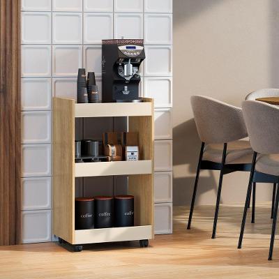 Mesa Lateral Balcão Para Organizar Multiuso Modelo Jade Para Casa Cinamomo Off White