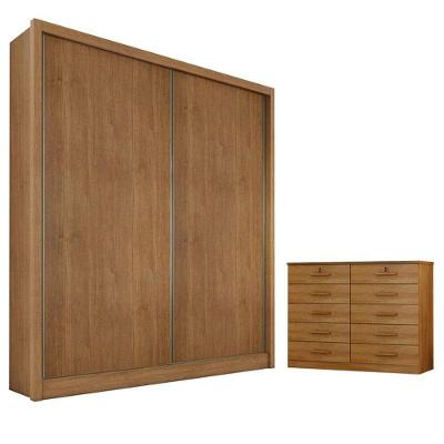 Guarda Roupa Solteiro Toledo Com Nicho E Gaveteiro Milão Com Chave Cumaru 23 - Novo Horizonte