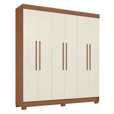 Guarda Roupa Casal 6 Portas Toledo Jatobá Areia - Santos Andirá