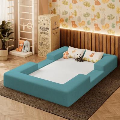 Cama Montessoriana Berço Infantil 100% Espuma Balaqui Decor Azul