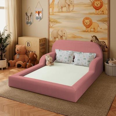 Cama Montessoriana Casal Infantil Compact Air com Colchão e Proteção Lateral Rosa