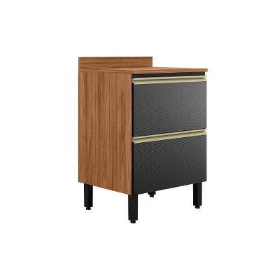 Balcão Cozinha Modulado C/ Tampo Proença C/ 1 Porta E 1 Gaveta 60cm Nogueira/carbono Prime Tx Demóbile