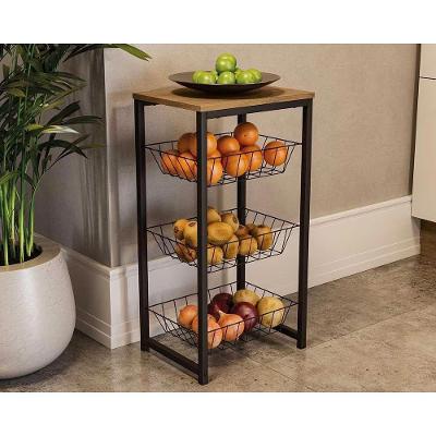 Balcão Cozinha Kappesberg Fruteira Crome Indrustrial Li035 Canela/preto