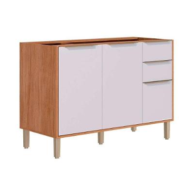 Balcão Cozinha Modulado áurea C/ 3 Portas E 2 Gavetas S/tampo 120cm Cinamomo/off Mgm