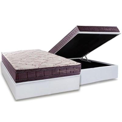 Cama Box Baú Novo + Colchão Molas Kappesberg Ensacadas Inverno Verão + Base Crc Courano White