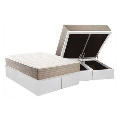 Cama Box Baú Novo + Colchão Anatômico Kappesberg D33 Carmine + Base Crc Corano White