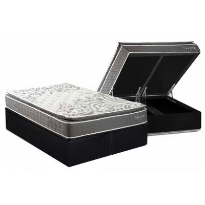 Cama Box Baú Queen + Colchão Molas Kappesberg Ensacadas Serene + Base Crc Courano Black