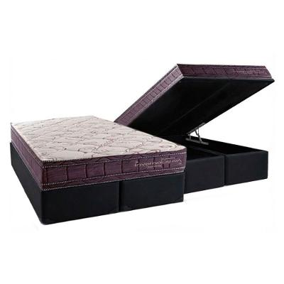 Cama Box Baú Queen + Colchão Molas Kappesberg Ensacadas Inverno Verão + Base Crc Courano Black